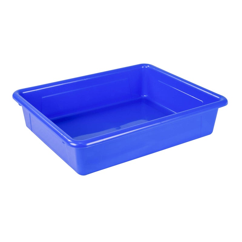 Storex Letter Size Flat Storage Tray â€“ Organizer Bin for Classroom, Office and Home, Blue, 5-Pack (62517U05C) - Image 4